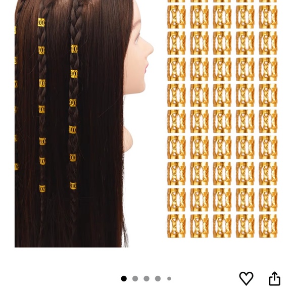 50-Pack Gold Braid Cuffs | Hair Jewelry for Braids, Locs + Twists | Adjustable G - Picture 2 of 5